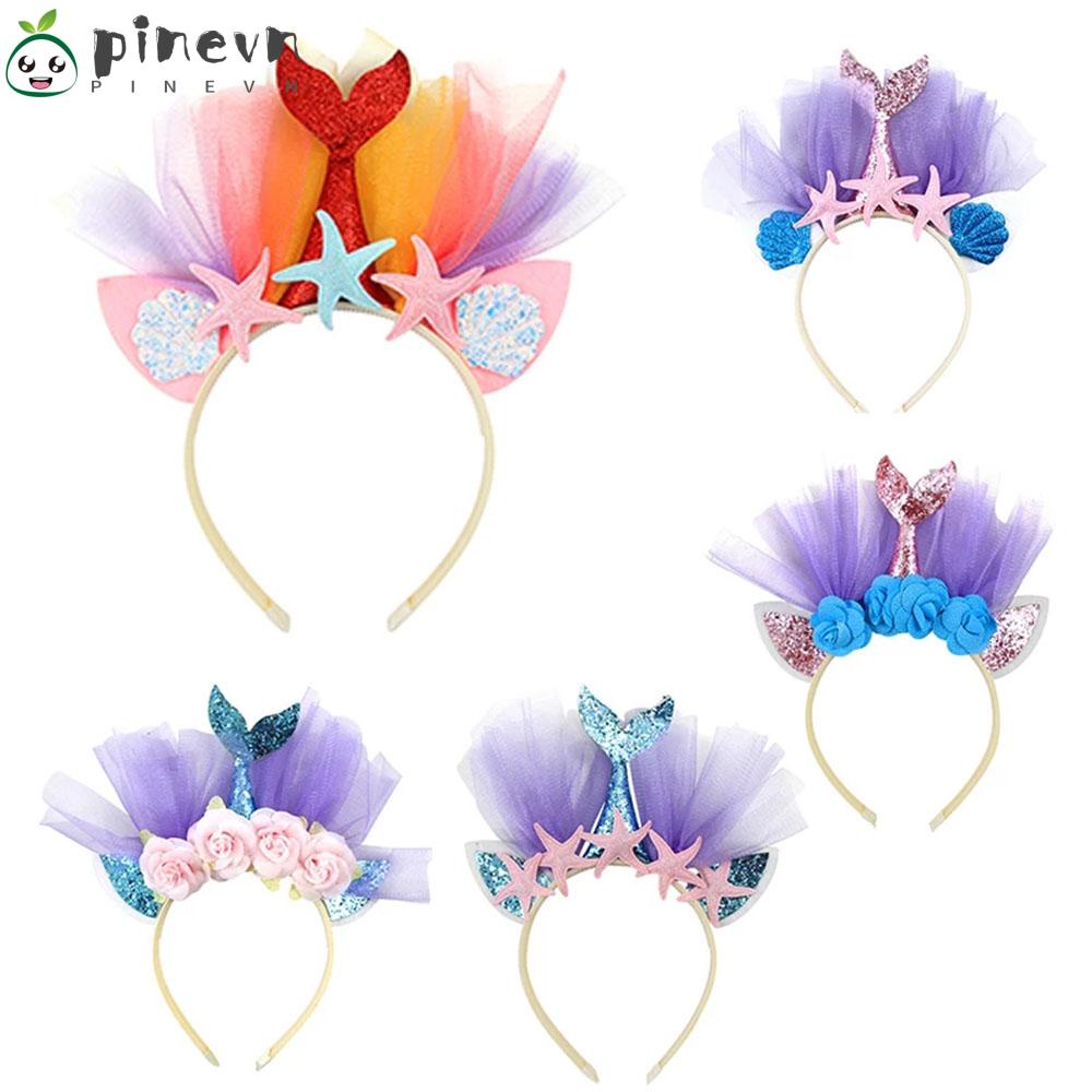 PINEVN Vương Miện Cài Tóc Hình Sao Biển Lấp Lánh Cho Bé Gái