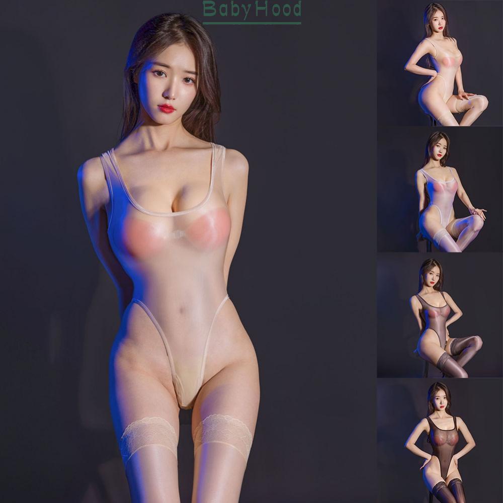 Womens Bodysuit Nylon+Spandex Open Croth Regular See Through Sexy Sheer#BBHOOD