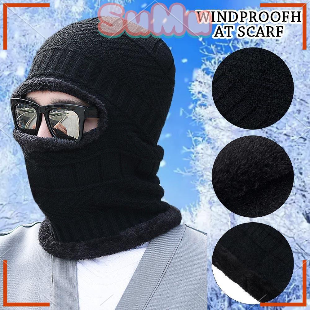 SUMU Mũ beanie Kiêm Khăn Choàng Cổ Mềm Mại Giữ Ấm Cho Nam Và Nữ