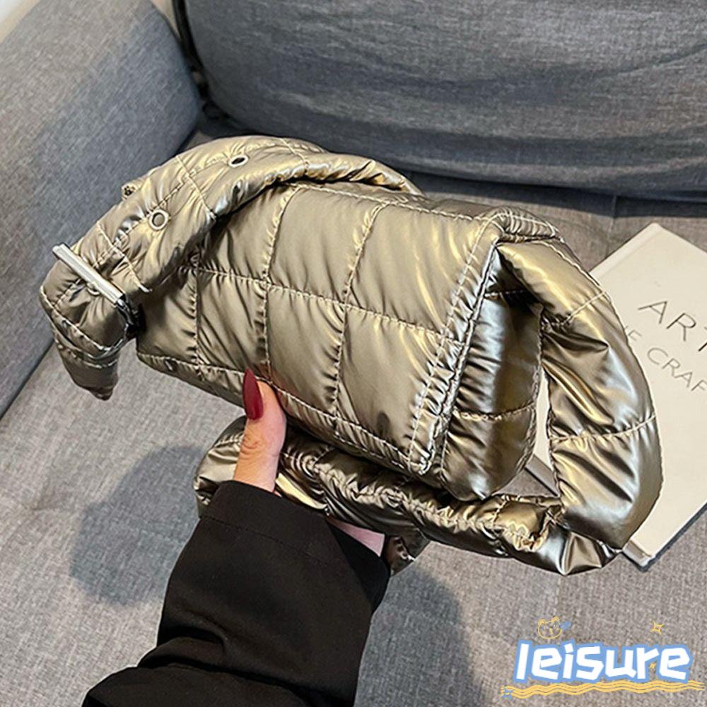 LEISURE Túi Đeo Vai Họa Tiết Sọc Caro Siêu Nhẹ Thời Trang Mùa Đông