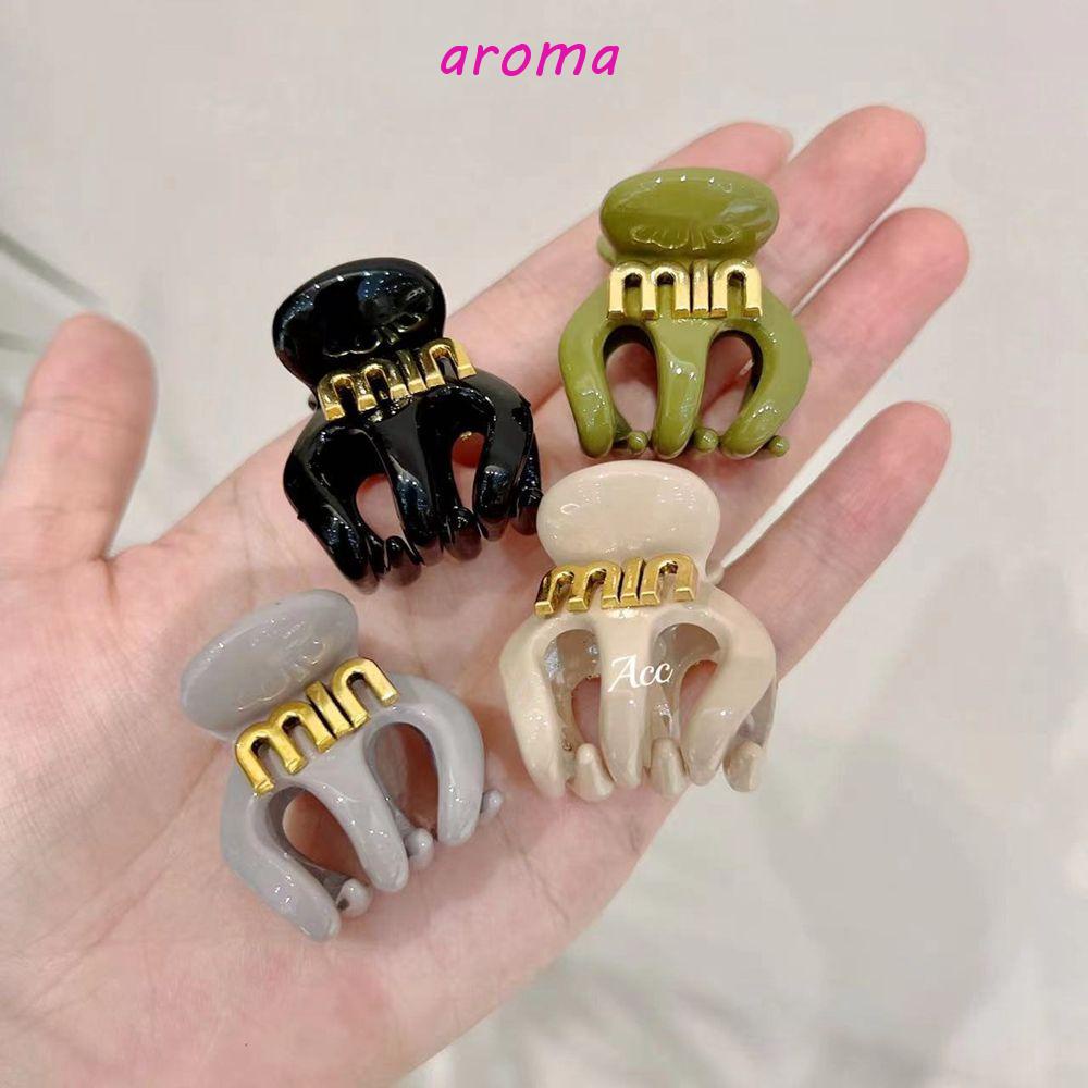 AROMA Kẹp Tóc Càng Cua Màu Sắc Đơn Giản Phong Cách Retro