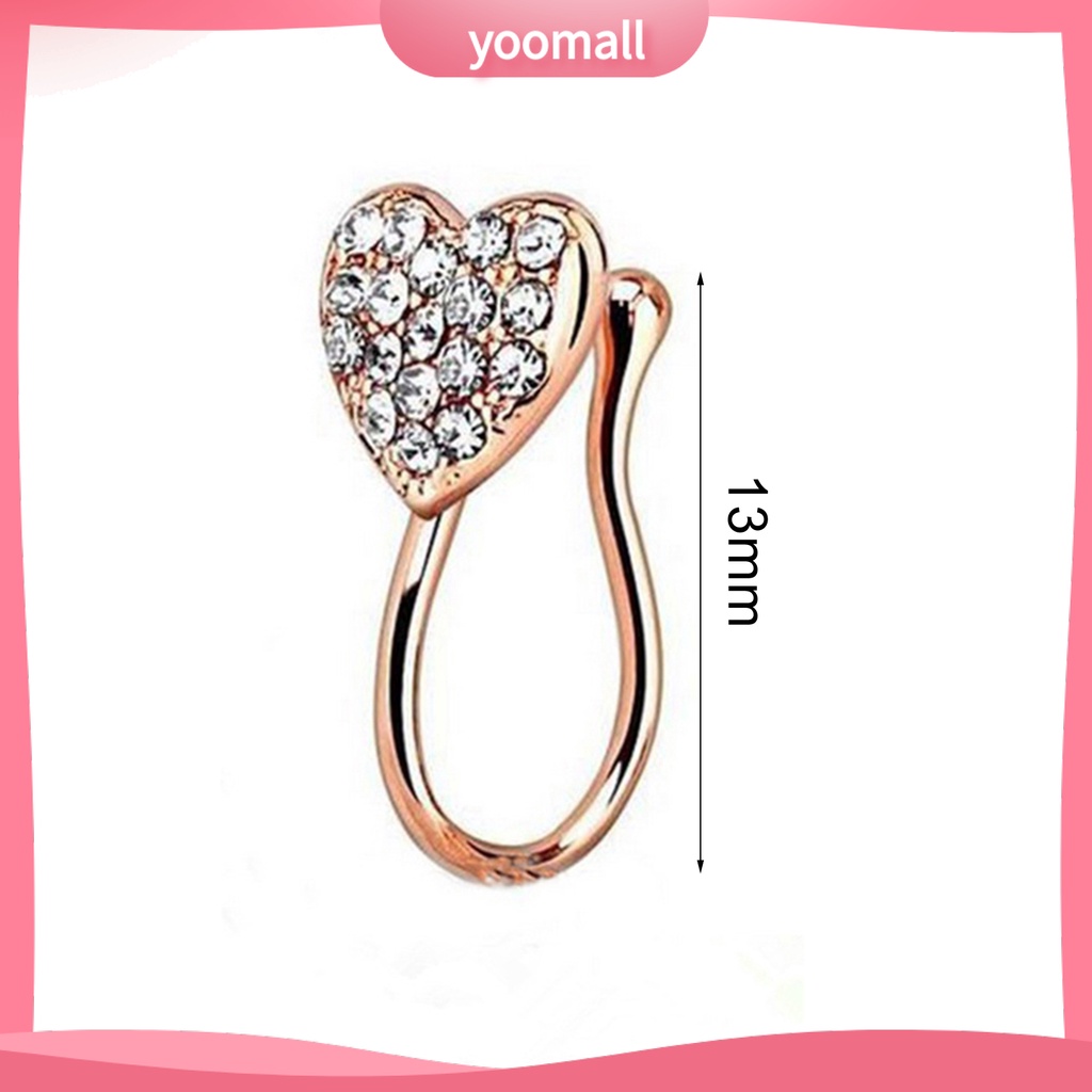 Khuyên Mũi Hợp Kim Đính Đá Hình Trái Tim Xinh Xắn