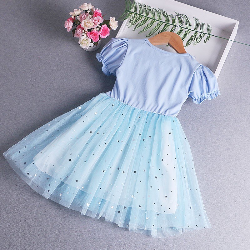 Trẻ em cô gái váy công chúa váy trẻ em cotton sequins váy trẻ em cô gái thời trang quần áo trẻ em mặc