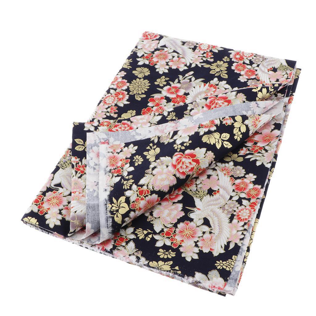 Vải May Vá Họa Tiết Hoa Và Chim Hạc Màu Đồng