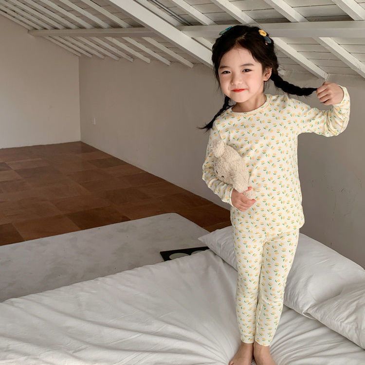 Bộ Đồ Ngủ Pijama Chất Nhung Phong Cách Đức Dễ Thương Thời Trang Thu Đông Cho Bé Gái 90-140CM