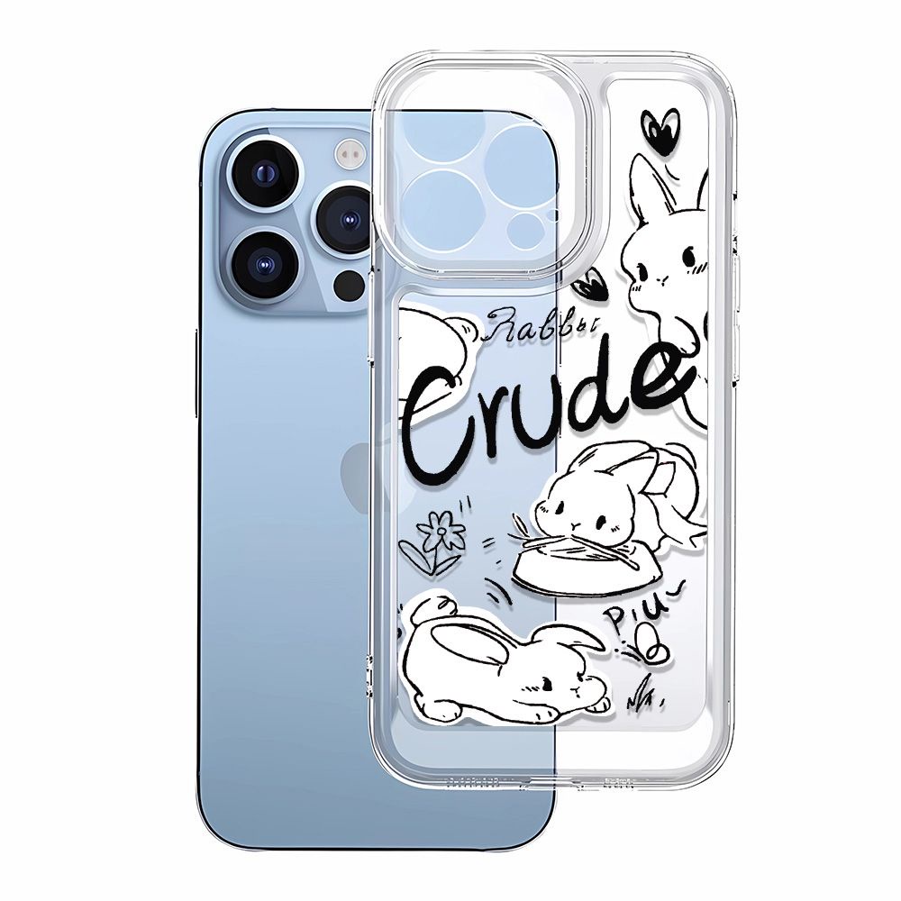 Ốp Điện Thoại Dẻo Họa Tiết Chú Thỏ &amp; Chữ Tiếng Anh Độc Đáo Chống Sốc Cho iPhone 12iPhone14Promax 1311 78p