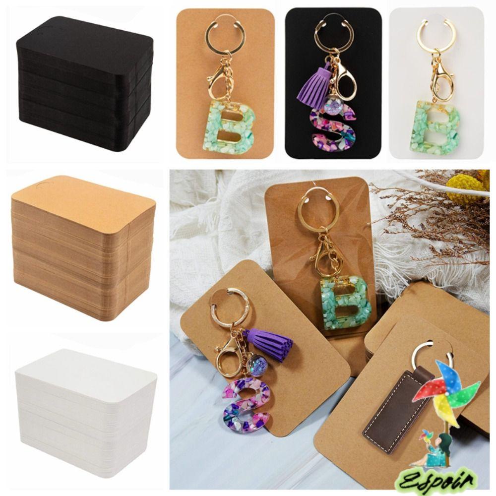 ESPO Set 100 Thẻ Giấy Kraft Hai Mặt Làm Móc Khóa / Trang Sức Giá Đỡ