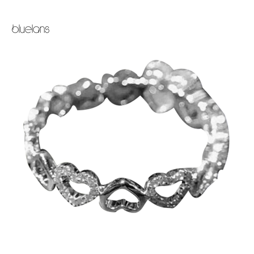 Nhẫn Hợp Kim Đính Đá Hình Trái Tim Tinh Tế Dùng Hàng Ngày