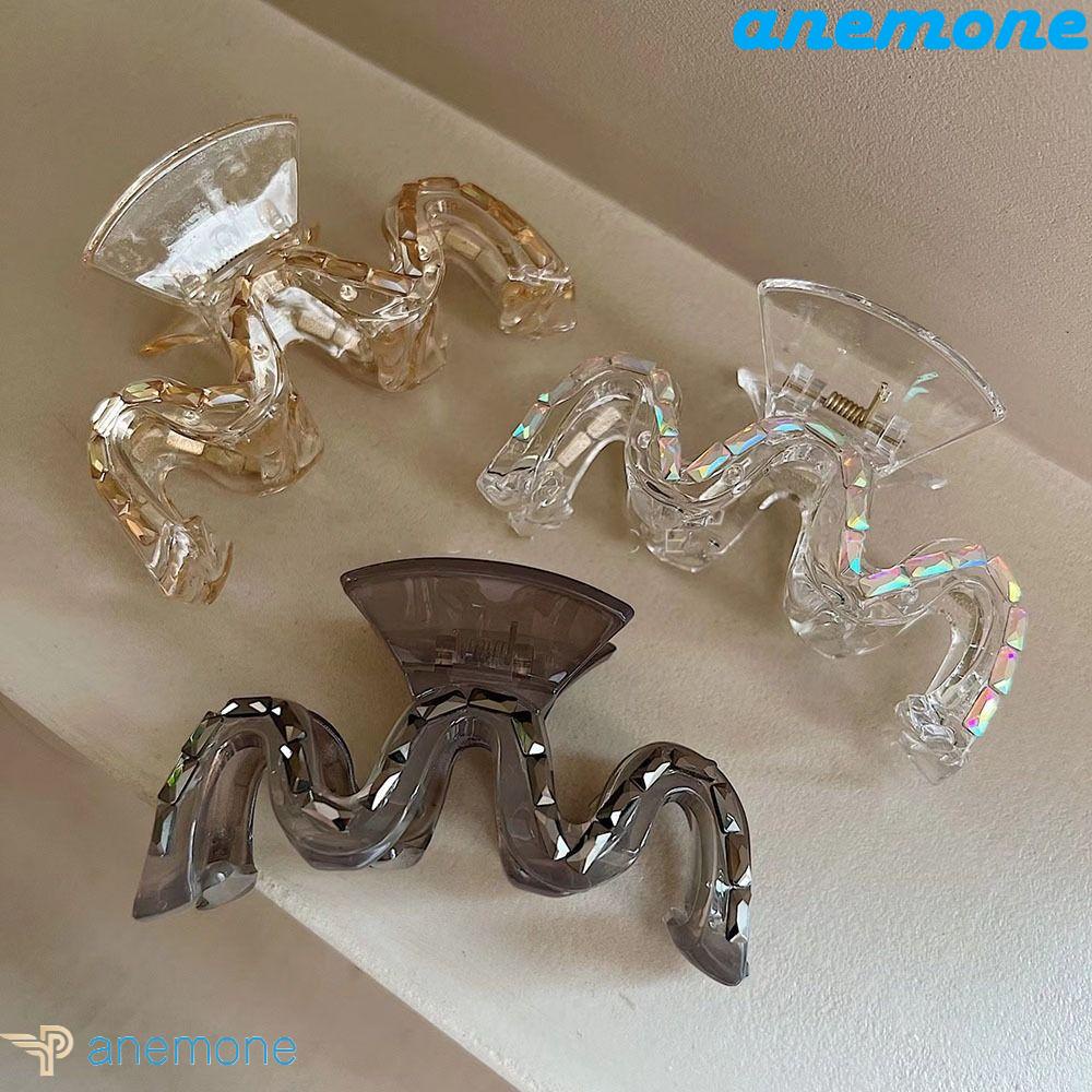 ANEMONE Kẹp Tóc Móng Vuốt Đuôi Ngựa Hình Chữ M Lấp Lánh Đơn Giản Thời Trang Cho Nữ