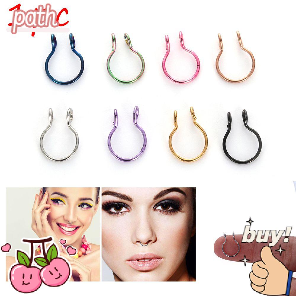 PATH Khuyên Mũi Đường Kính 8mm Bằng Thép Không Gỉ Cá Tính Cho Nữ