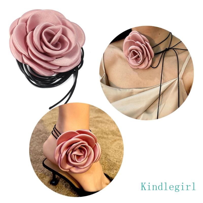 Vòng Cổ Choker Vải Hoa Thiết Kế Đẹp Bền Cho Cô Dâu Trong Tiệc Cưới