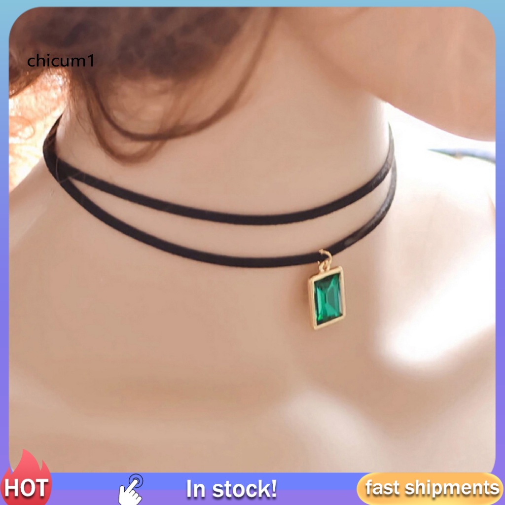 Vòng Cổ Choker Dây Đôi Bằng Nhung Đen Siêu Bền Thời Trang Dự Tiệc