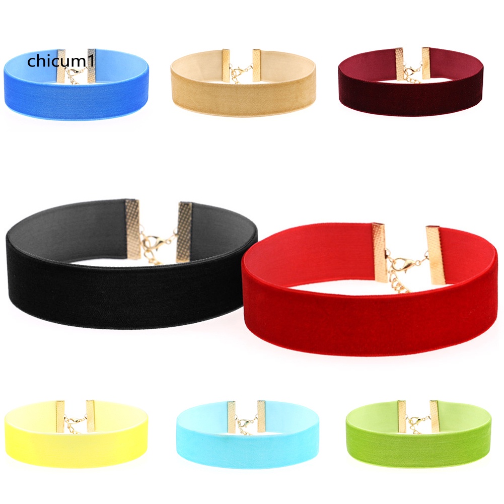 Vòng Cổ Choker Dây Nhung Bản Rộng Mềm Mại Thời Trang Cho Nữ