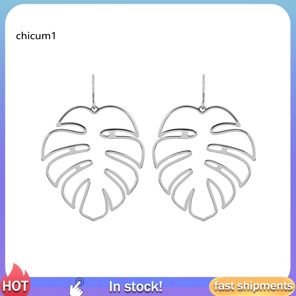 Khuyên Tai Móc Hình Lá Cọ Phong Cách Bohemian