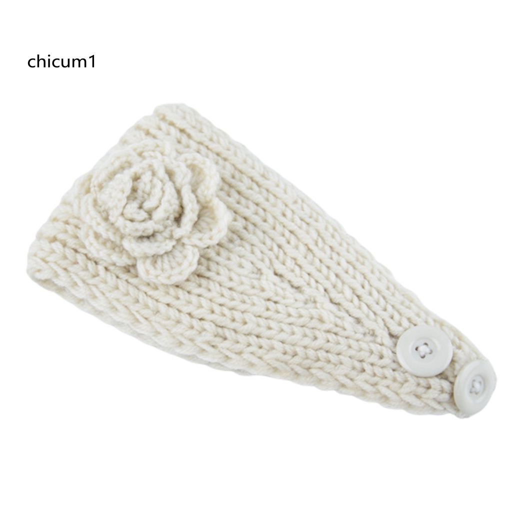 Băng Đô Dệt Kim Cài Nút Giữ Ấm Thoải Mái Cho Nữ