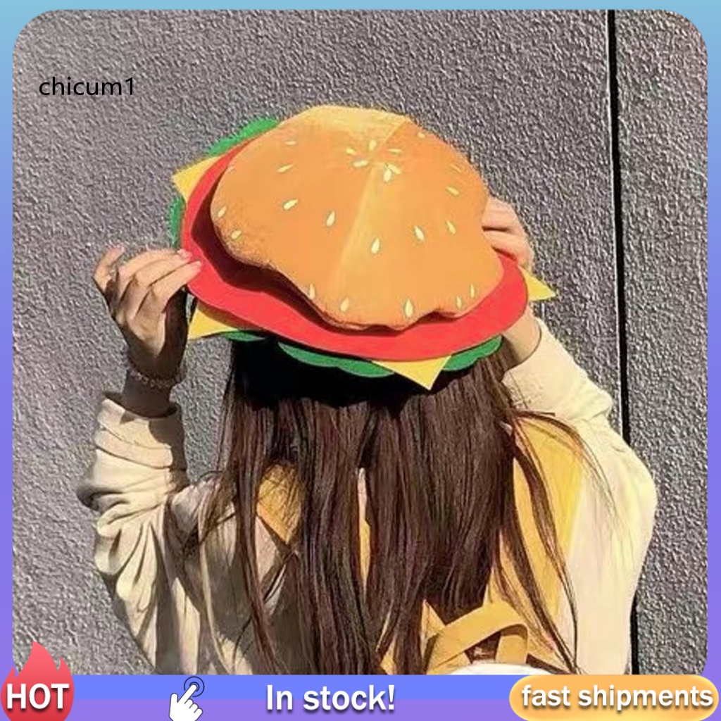 Mũ Lưỡi Trai Hình Hamburger Dễ Thương Vui Nhộn Cho Nam Và Nữ