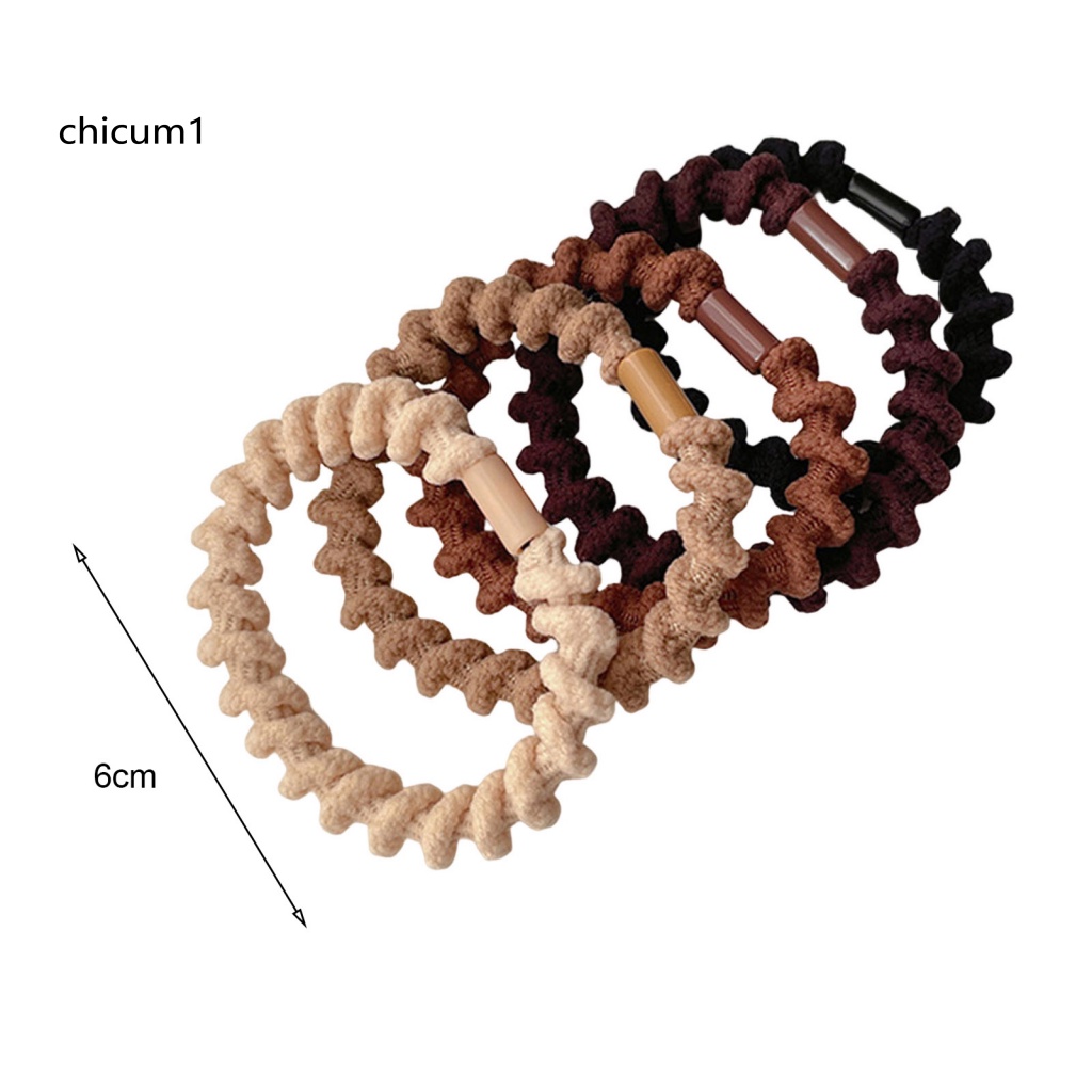 Set 4 / 5 Dây Cột Tóc Co Giãn Nhiều Màu Sắc Thời Trang Dành Cho Nữ