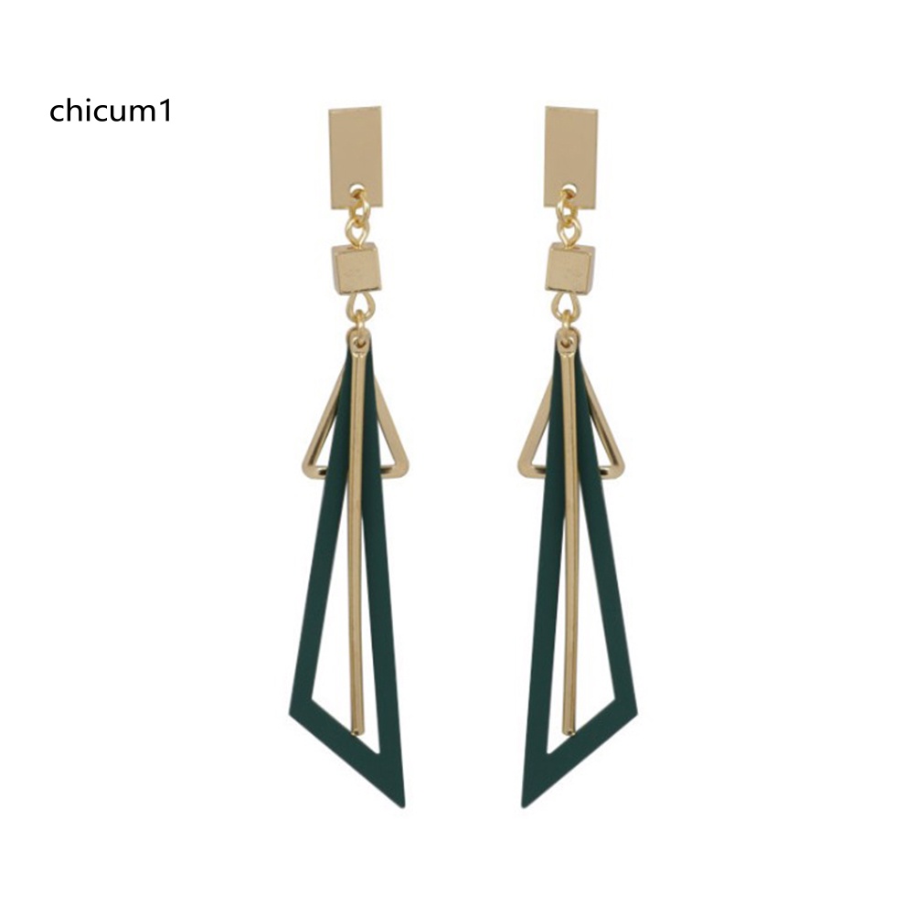 Hoa Tai Dáng Dài Hình Tam Giác Thời Trang Cho Nữ