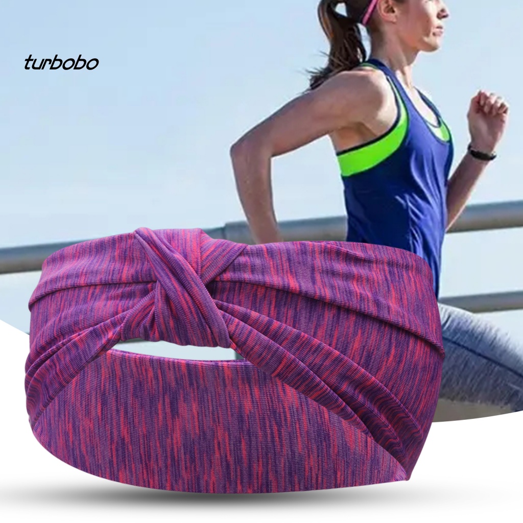 Băng Đô Co Giãn Bản Rộng Thiết Kế Thắt Nút Gọn Nhẹ Dùng Tập Yoga / Chạy Bộ