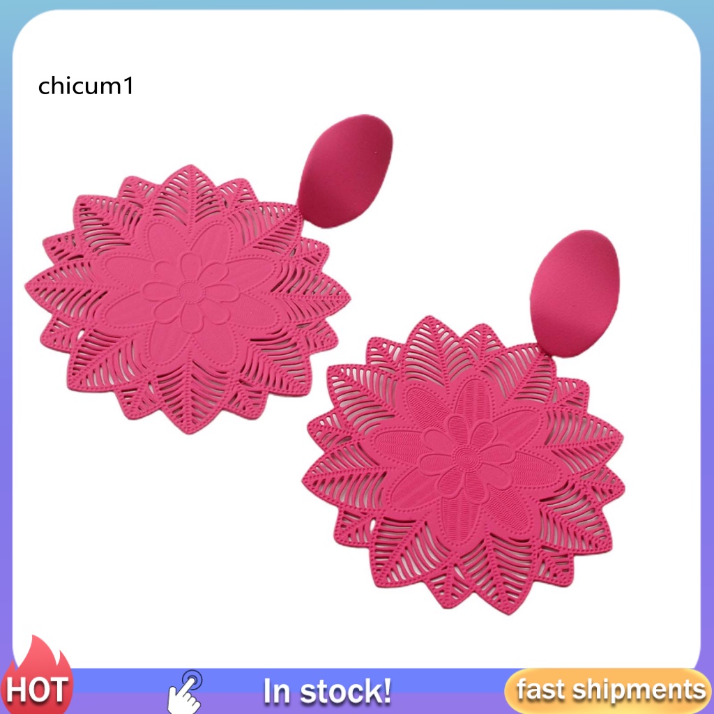 1 Đôi Bông Tai Hình Hoa Rỗng Kiểu Vintage Cho Nữ