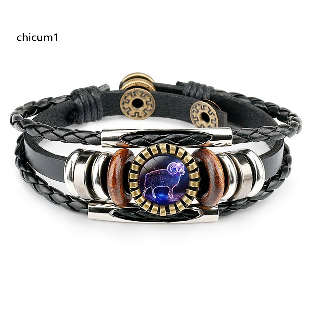 Vòng Tay Da Giả Phối Hợp Kim Phong Cách Punk Vintage