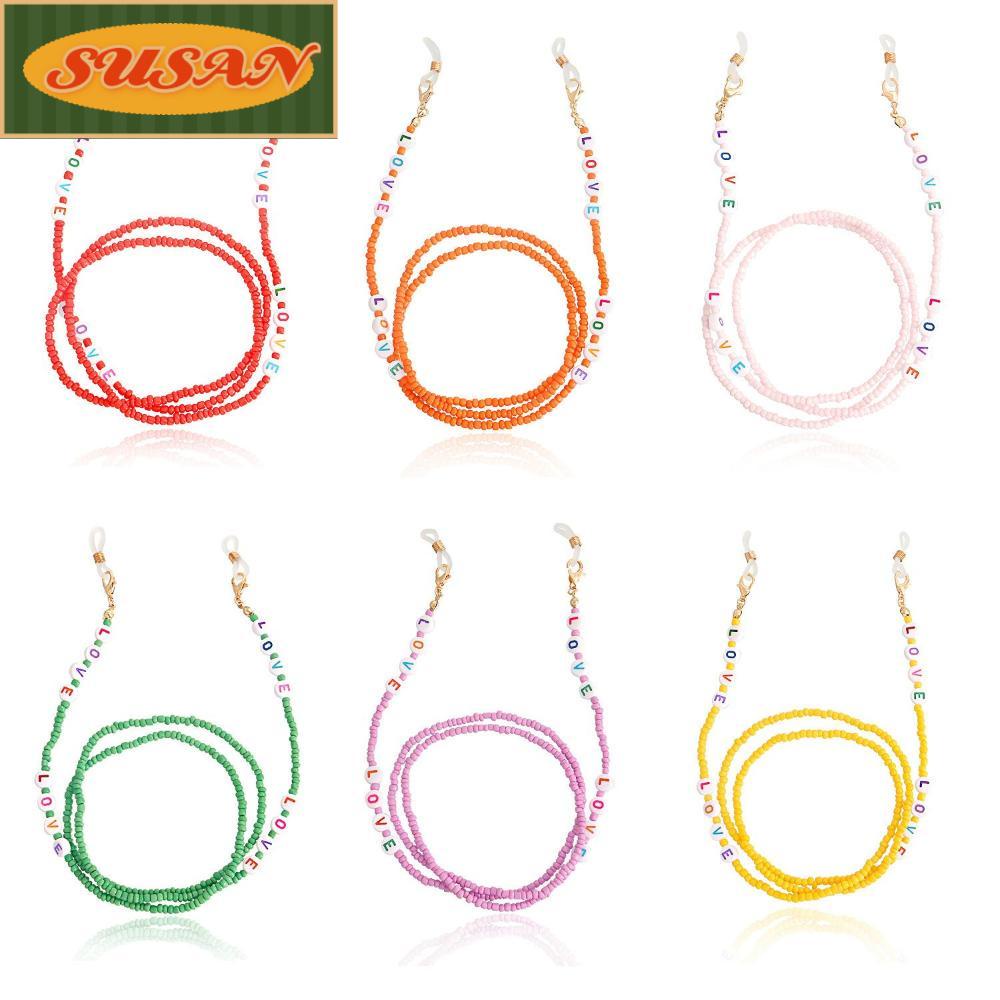 SUSANS Dây Đeo Mắt Kính Dạng Chuỗi Hạt Nhiều Màu Sắc Chữ Love