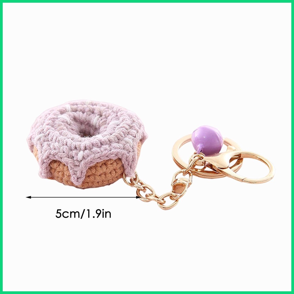 Móc Khóa Hình Bánh Donut Bằng Len Dễ Thương Cho Bé