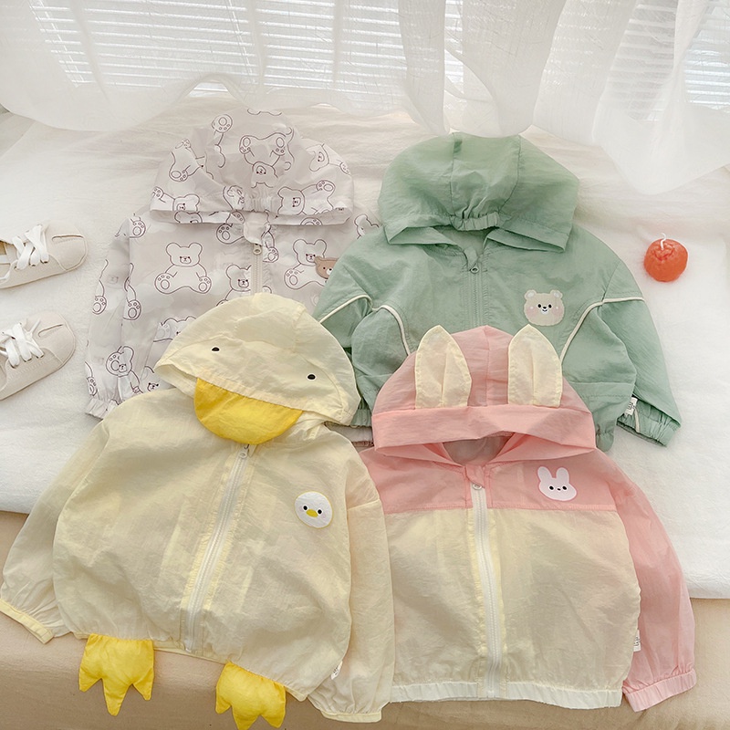 Áo Khoác Cardigan Mỏng Chống Nắng Họa Tiết Hoạt Hình Thời Trang Mùa Hè Cho Bé FW7E