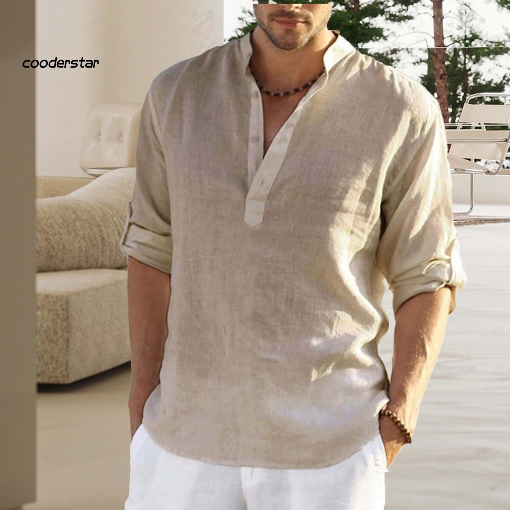 Áo nam Dài Tay Cổ Chữ V Màu Sắc Thanh Lịch