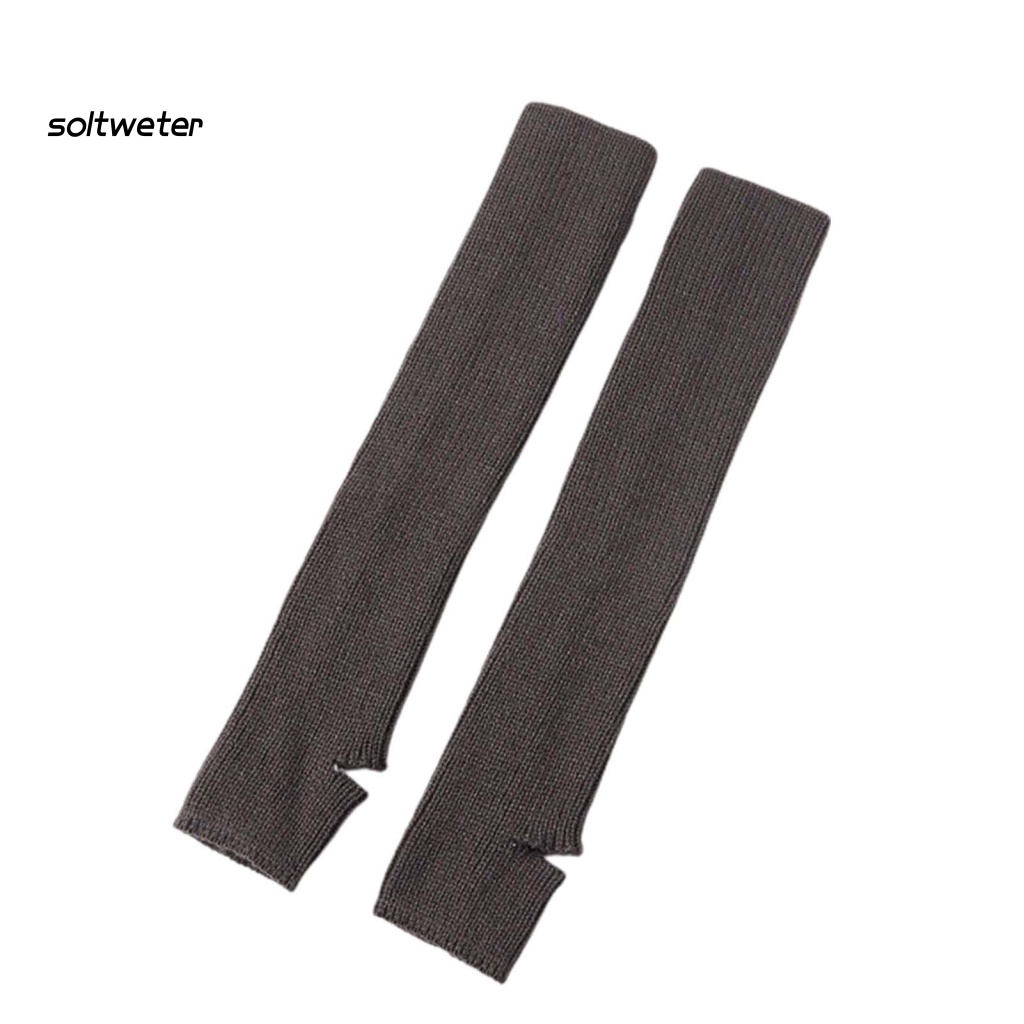 1 Đôi Tất Dệt Kim Dày Giữ Ấm Chân Màu Sắc Đơn Giản