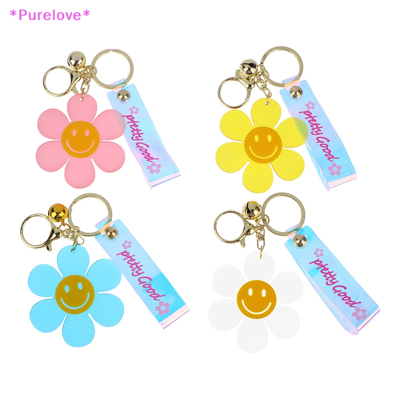 Móc Khóa Hình Hoa Hướng Dương Mặt Cười Bằng Acrylic Sáng Tạo Dành Cho Nữ Mới