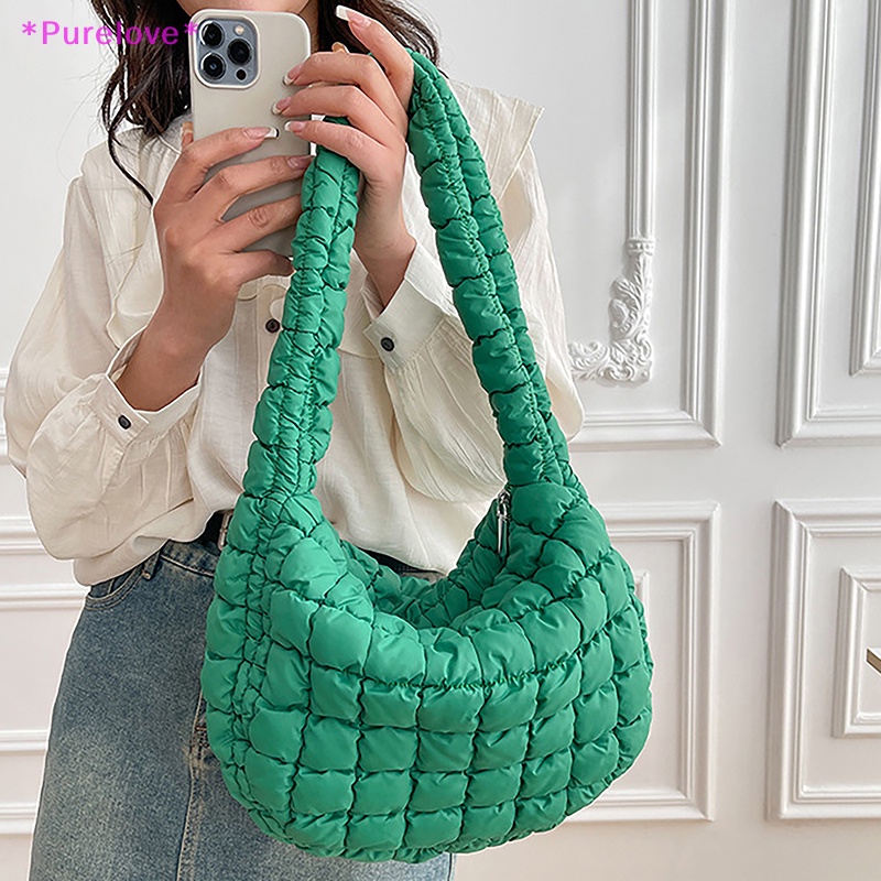 1 Túi Bong Bóng Xếp Ly Đeo Vai Sức Chứa Lớn Dành Cho Nữ Mới