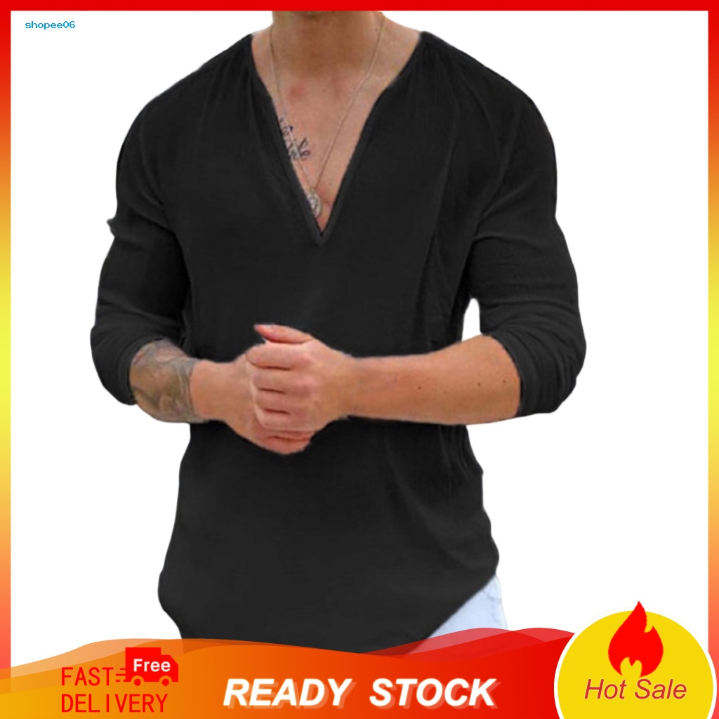 Áo nam Cổ Chữ V Khoét Sâu Chắc Chắn Mặc Hàng Ngày