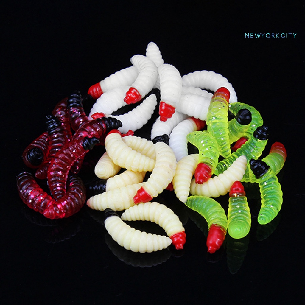 50 Mồi Giun Giả Câu Cá Bằng PVC Mềm Thân Thiện Với Môi Trường