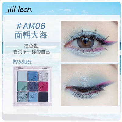 Bảng Phấn Mắt JILL LEEN Mini Chín Màu Sắc Lấp Lánh Trang Điểm Tự Nhiên