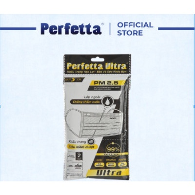 Khẩu Trang Y Tế Cao Cấp -Chính hãng Perfetta Ultra 4 Lớp Kháng Khuẩn, Lọc Bụi Mịn PM 2.5 (35 cái/hộp)