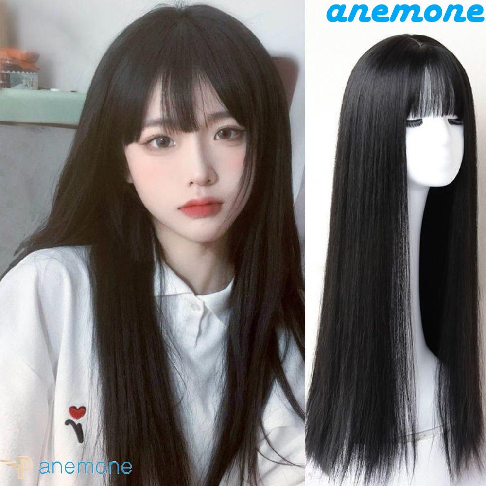 ANEMONE Tóc Giả Thẳng Dài Bằng Sợi Tổng Hợp Cách Nhiệt Thời Trang Chất Lượng Cao Cho Nữ