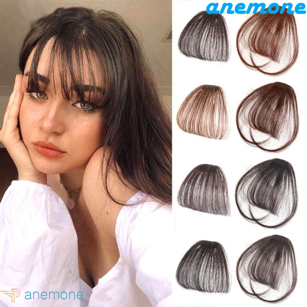 ANEMONE Tóc Mái Giả Thẳng Bằng Sợi Tổng Hợp Chất Lượng Cao Cho Nữ