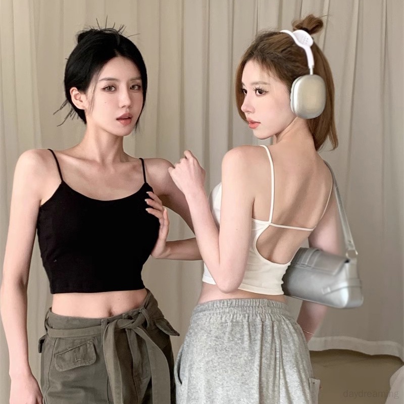Áo Croptop Sát Nách Hở Lưng Màu Sắc Thời Trang Mùa Hè Cho Nữ