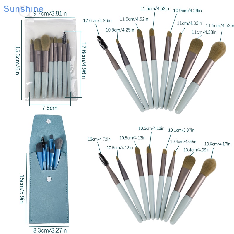 Set 8 Cọ Trang Điểm Đa Năng Kèm Túi Đựng Tiện Lợi