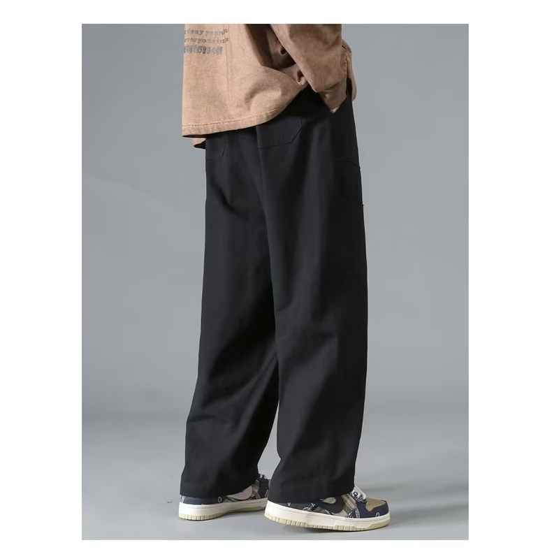 Quần Dài Ống Rộng Plus Size Phong Cách Nhật Bản Thời Trang Xuân Hè Cho Nam