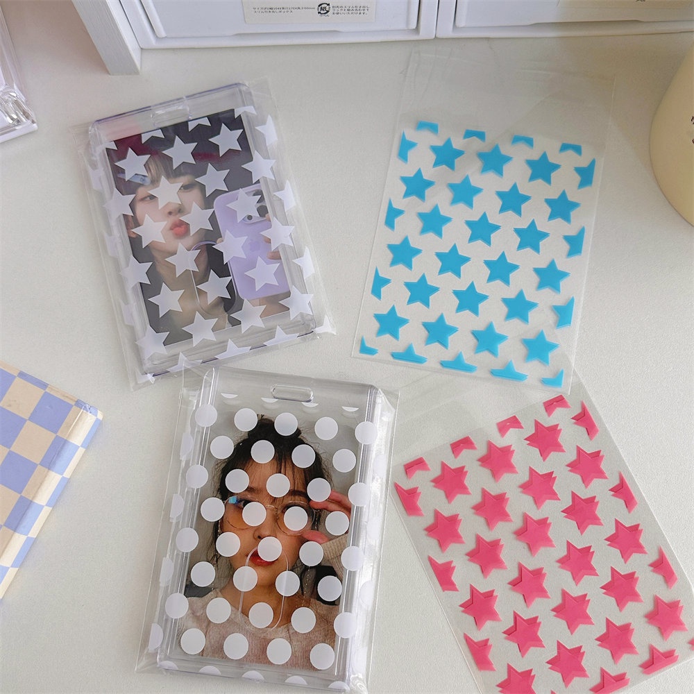Set 50 Giá Đỡ Ảnh / Thẻ In Họa Tiết Chấm Bi / Ngôi Sao / Tròn Độc Đáo Trang Trí