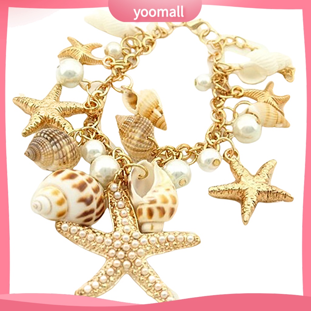 [YM] Vòng Đeo Tay Đi Biển Mạ Vàng Nhiều Kiểu Dáng Dễ Thương Có Thể Điều Chỉnh