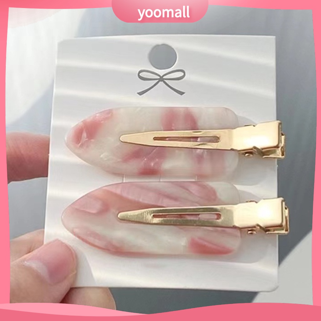 Bộ 2 Kẹp Tóc Bằng Acrylic Chống Trượt Có Răng Liền Mạch Phong Cách Hàn Quốc