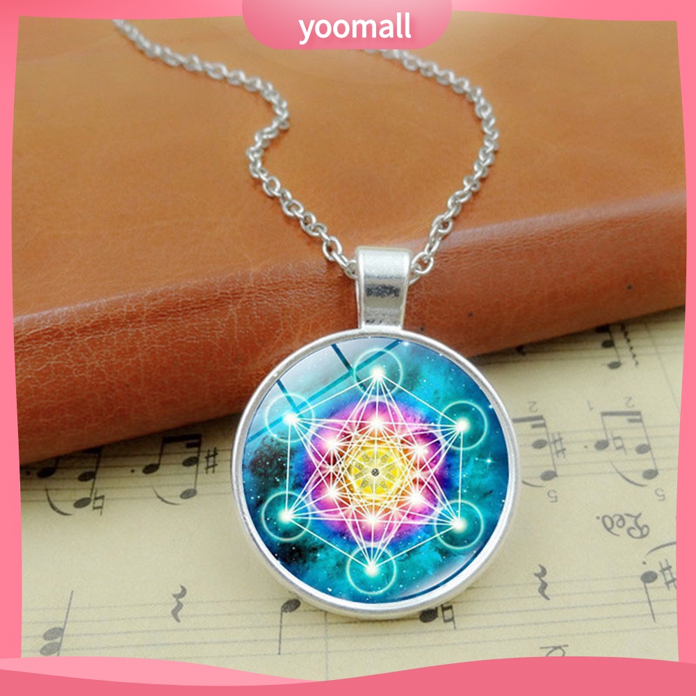 [YM] Vòng cổ Mặt Tròn Kính Cabochon Cổ Điển Unisex