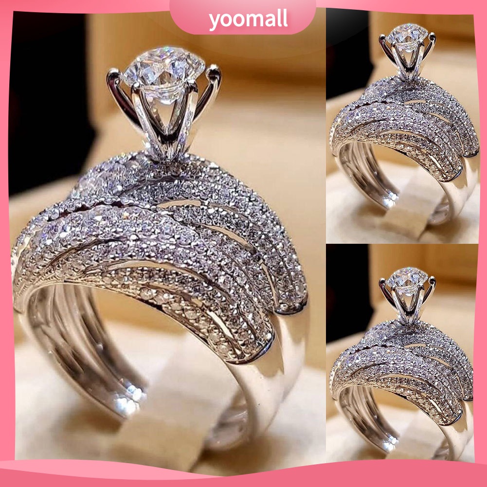 Nhẫn Đính Đá Tròn Phong Cách Vintage Dành Cho Nữ