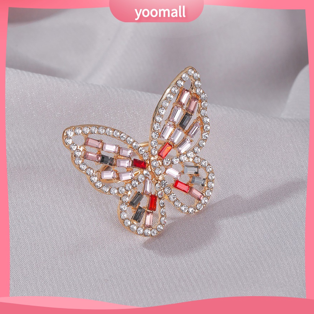 Nhẫn Mở Hình Bướm Đính Đá Zircon Sang Trọng Cho Nữ