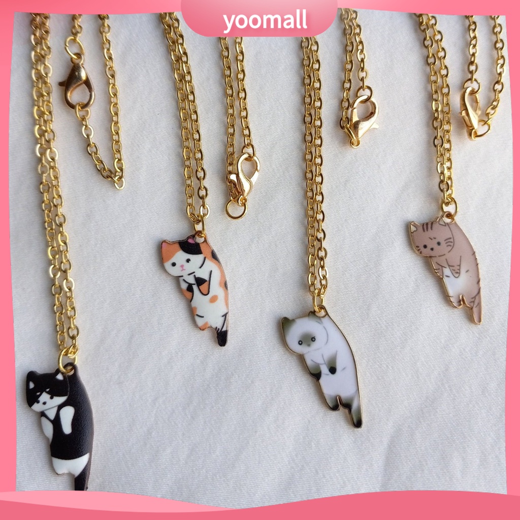 Vòng cổ Hợp Kim Mặt Hình Mèo Dễ Thương Chống Trầy Xước