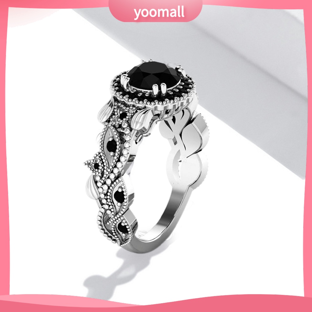 Bộ 2 Nhẫn Hình Hoa Lá Đính Đá Lấp Lánh Tinh Tế Cho Nữ