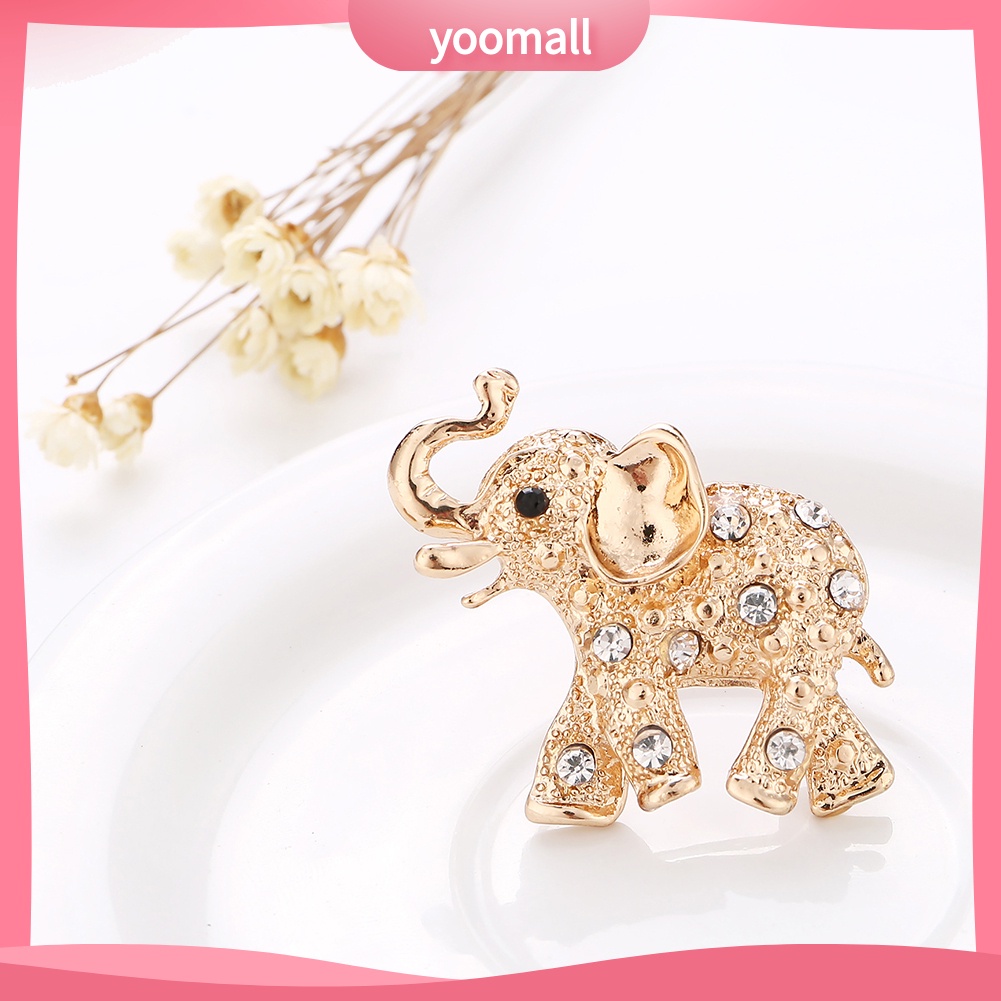 Ghim Cài Áo Hình Voi Đính Đá Dễ Thương